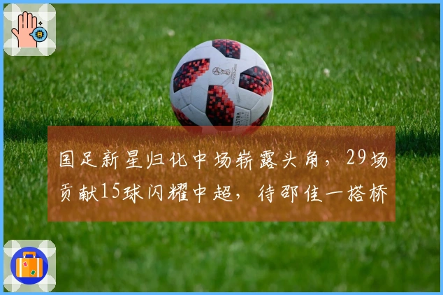 国足新星归化中场崭露头角，29场贡献15球闪耀中超，待邵佳一搭桥