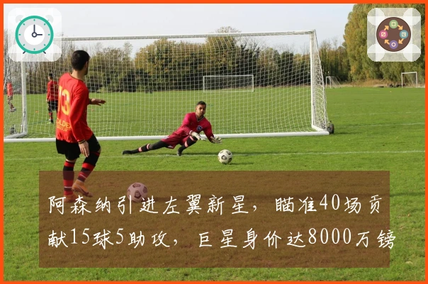 阿森纳引进左翼新星，瞄准40场贡献15球5助攻，巨星身价达8000万镑